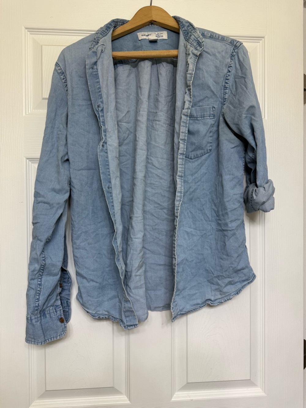 Old Navy Light Blue Denim Button-Down Shirt